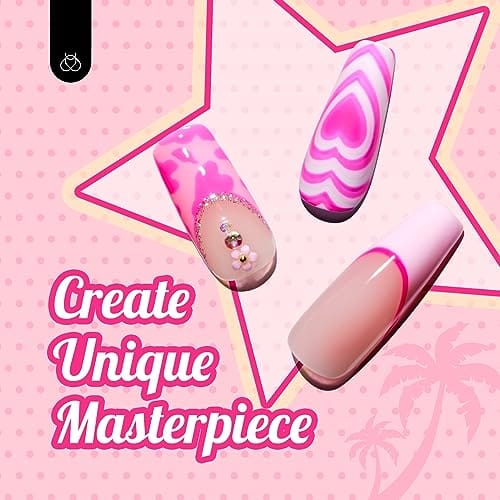 beetles Pink Gel Polish Set 20 Colors Hot Pink Alluring Sweetie Collection Nude Purple Glitter Red Uv Gel Manicure Kit with Base Glossy and Glitter Top Coat Valentine's Day Gifts for Women - Image 3