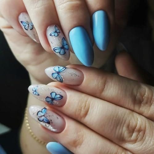 Eseres Butterfly Nail Stickers Butterflies Nail Art Decals Vanessa Nail Designs Self-Adhesive Butterflies Flowers Pattern Decorations for Nail Art Supplies 10 Sheets - Image 5