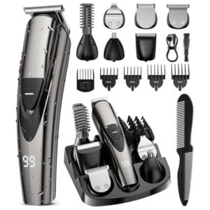 SHPAVVER Beard Trimmer for Men, 17-Pc Set Rechargeable Hair Clippers Kit with Safety Lock,Mens Grooming Kit for Hair Beard Body & Nose,Gifts for Men SHPAVVER Beard Trimmer for Men, 17-Pc Set Rechargeable Hair Clippers Kit with Safety Lock,Mens Grooming Kit for Hair Beard Body & Nose,Gifts for Men