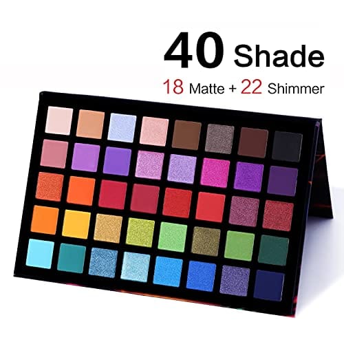 UCANBE Spotlight Eyeshadow Palette + 15 PCS Eye Brushes Makeup Set, Professional 40 Color Matte Shimmer Glitter Eye Shadow Pallet Highly Pigmented Waterproof Long Lasting Make up Pallete - Image 2