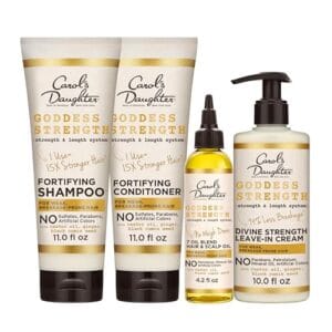 Carol's Daughter X Coco Gauff Goddess Strong Bundle: Hair Care Kit with Shampoo, Conditioner, Leave-In Treatment and Scalp Oil, 4 Items Carol's Daughter X Coco Gauff Goddess Strong Bundle: Hair Care Kit with Shampoo, Conditioner, Leave-In Treatment and Scalp Oil, 4 Items