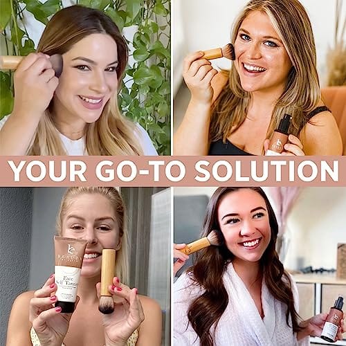 Bronzer Brush for Face - Kabuki Brush for Powder Foundation Powder Brush for Loose Powder - Liquid Foundation Brush for Face Makeup Brush - Foundation Blending Brush - Image 3