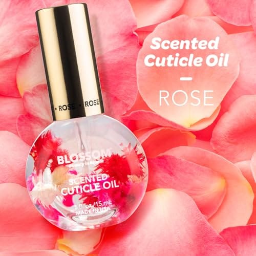 Blossom Cuticle Oil for Nails, Hydrating, Moisturizing, Scented Nail Oil Cuticle Care, Infused with Real Flowers, Made in USA, 0.5 fl. oz, Rose - Image 2