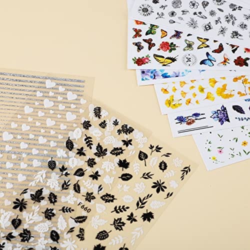 WSYUB Nail Stickers, 24 Stickers for Nails Art, Self Adhesive Nail Art Sticker Decals, Nail Supplies kit Large Sheets - Image 9