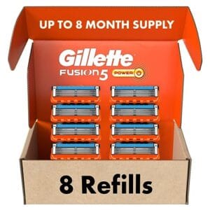 Gillette Fusion5 Power Razor Blade Refills, 8 Count, Lubrastrip for a More Comfortable Shave for Men Gillette Fusion5 Power Razor Blade Refills, 8 Count, Lubrastrip for a More Comfortable Shave for Men