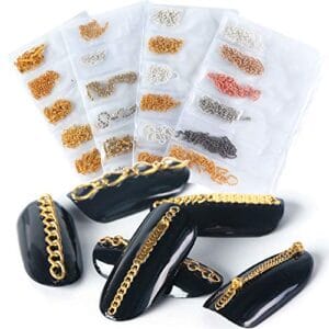 Nail Art Nail Chains Nail Supplies for Women 4 Packs of 24 Pieces Gold & Silver Metal Punk Pendant Nail Ornaments 3D Nails Supply Nail Art Chains DIY Design Decorations for Manicure Tips Nail Art Nail Chains Nail Supplies for Women 4 Packs of 24 Pieces Gold & Silver Metal Punk Pendant Nail Ornaments 3D Nails Supply Nail Art Chains DIY Design Decorations for Manicure Tips