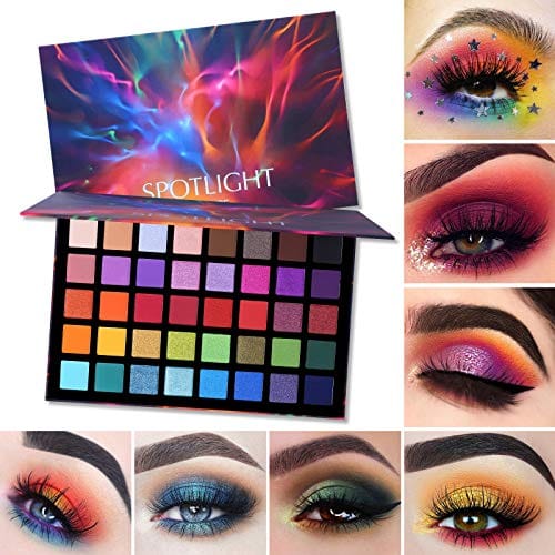 UCANBE Spotlight Eyeshadow Palette + 15 PCS Eye Brushes Makeup Set, Professional 40 Color Matte Shimmer Glitter Eye Shadow Pallet Highly Pigmented Waterproof Long Lasting Make up Pallete - Image 6