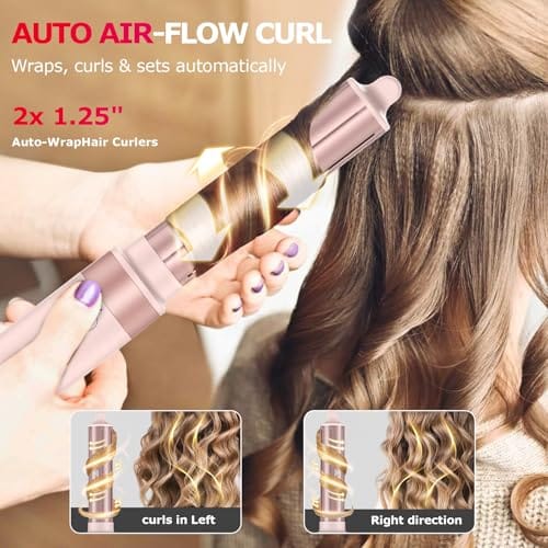 MESCOMB 5 in 1 High-Speed Hot Air Styler - Professional Frizz-Free Blow Dryer Brush, Fast Drying, No Heat Damage - Curl, Volumize, Straighten with Travel Bag - Image 3