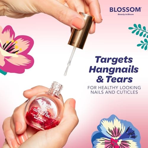 Blossom Cuticle Oil for Nails, Hydrating, Moisturizing, Scented Nail Oil Cuticle Care, Infused with Real Flowers, Made in USA, 0.5 fl. oz, Rose - Image 4