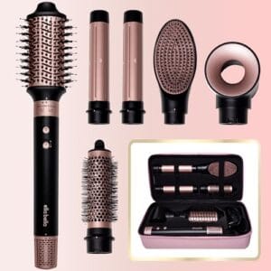 ELLA BELLA® 6 in 1 Professional Hot Air Styler • Powerful Hair Dryer & Straightener Set • Styling Without Heat Damage • Fast Drying Curling Volumizing Straightening • Includes Protective Travel Case ELLA BELLA® 6 in 1 Professional Hot Air Styler • Powerful Hair Dryer & Straightener Set • Styling Without Heat Damage • Fast Drying Curling Volumizing Straightening • Includes Protective Travel Case