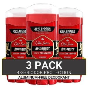 Old Spice Aluminum Free Deodorant for Men, 24/7 Odor Protection, 24/7 Lasting Freshness, Red Collection, Swagger with Cedarwood Scent, 3.8 oz (Pack of 3) Old Spice Aluminum Free Deodorant for Men, 24/7 Odor Protection, 24/7 Lasting Freshness, Red Collection, Swagger with Cedarwood Scent, 3.8 oz (Pack of 3)