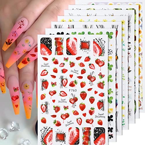 WSYUB Nail Stickers, 24 Stickers for Nails Art, Self Adhesive Nail Art Sticker Decals, Nail Supplies kit Large Sheets - Image 8