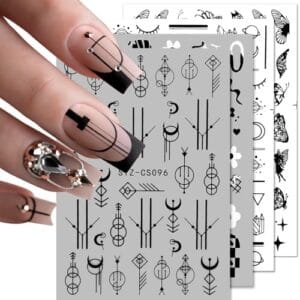 12 Sheets Black White Nail Art Stickers Decals Flower Geometric Abstract Nail Decals Pattern Black Butterfly Nail Stickers Self Adhesive Nail Art Supplies for Nail Decoration Women Girls Manicure DIY 12 Sheets Black White Nail Art Stickers Decals Flower Geometric Abstract Nail Decals Pattern Black Butterfly Nail Stickers Self Adhesive Nail Art Supplies for Nail Decoration Women Girls Manicure DIY