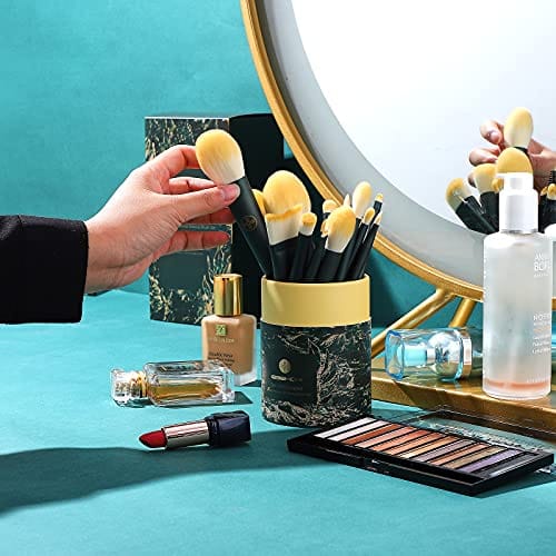 EIGSHOW Makeup Brushes 18pcs Professional Makeup Brush Travel Set with Eco Cylinder 2Cups Holder, Premium Synthetic Foundation Powder Concealer Blush Blending Eye Lip Brush Kit - Cruelty Free - Image 5