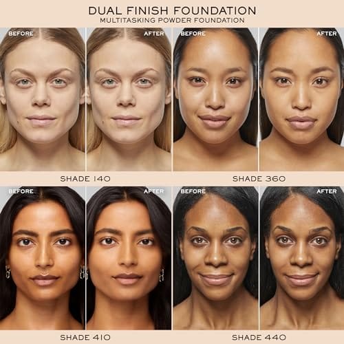 Lancôme Dual Finish Powder Foundation - Buildable Sheer to Full Coverage Foundation - Natural Matte Finish - 320 Amande III Neutral - Image 5