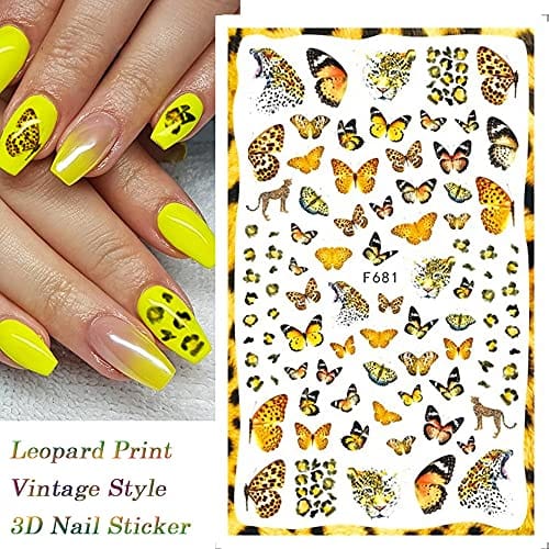 Eseres Butterfly Nail Stickers Butterflies Nail Art Decals Vanessa Nail Designs Self-Adhesive Butterflies Flowers Pattern Decorations for Nail Art Supplies 10 Sheets - Image 7