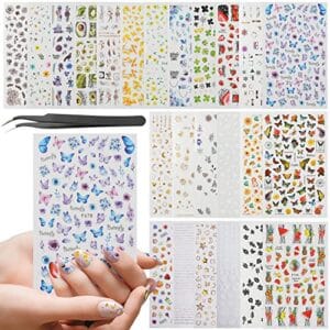 WSYUB Nail Stickers, 24 Stickers for Nails Art, Self Adhesive Nail Art Sticker Decals, Nail Supplies kit Large Sheets WSYUB Nail Stickers, 24 Stickers for Nails Art, Self Adhesive Nail Art Sticker Decals, Nail Supplies kit Large Sheets