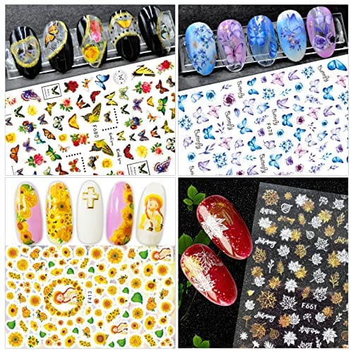 WSYUB Nail Stickers, 24 Stickers for Nails Art, Self Adhesive Nail Art Sticker Decals, Nail Supplies kit Large Sheets - Image 2