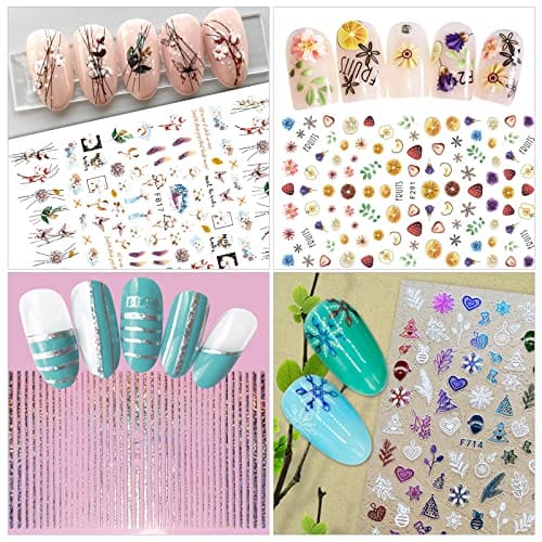 WSYUB Nail Stickers, 24 Stickers for Nails Art, Self Adhesive Nail Art Sticker Decals, Nail Supplies kit Large Sheets - Image 3