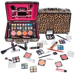 SHANY Carry All Makeup Train Case with Pro Makeup Set, Makeup Brushes, Lipsticks, Eye Shadows, Blushes, Powders, and more – Reusable Makeup Storage Organizer – Premium Gift Packaging – Leopard SHANY Carry All Makeup Train Case with Pro Makeup Set, Makeup Brushes, Lipsticks, Eye Shadows, Blushes, Powders, and more – Reusable Makeup Storage Organizer – Premium Gift Packaging – Leopard